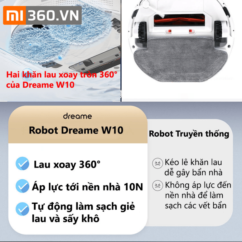 Robot Hút Bụi Lau Nhà Xiaomi Dreame W10