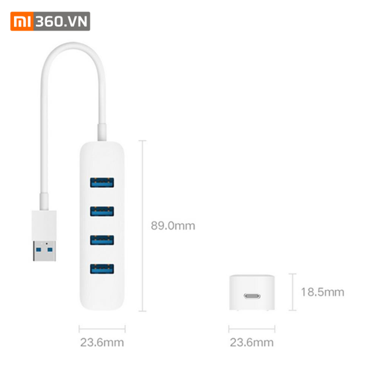 Bộ chia Hub USB 3.0 Xiaomi - 4 USB & 1 typeC (1)
