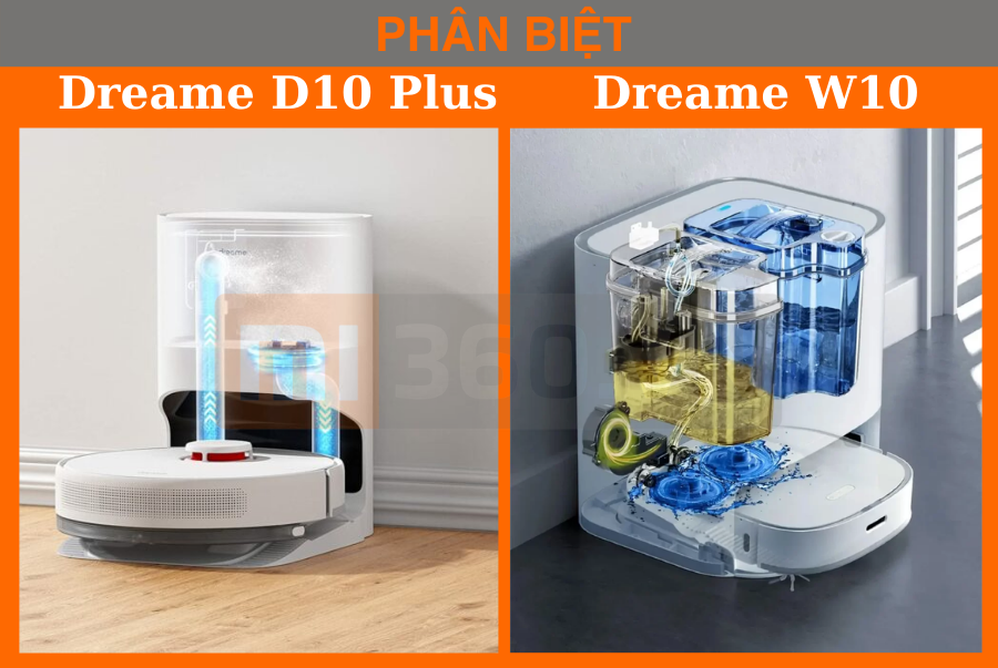 Phân Biệt Robot Hút Bụi Lau Nhà Xiaomi Dreame D10 Plus và Dreame W10